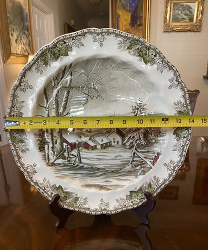 VERYRARE 14” Johnson Brothers Friendly Village Chop Plate Round Serving Platter - Picture 3 of 9