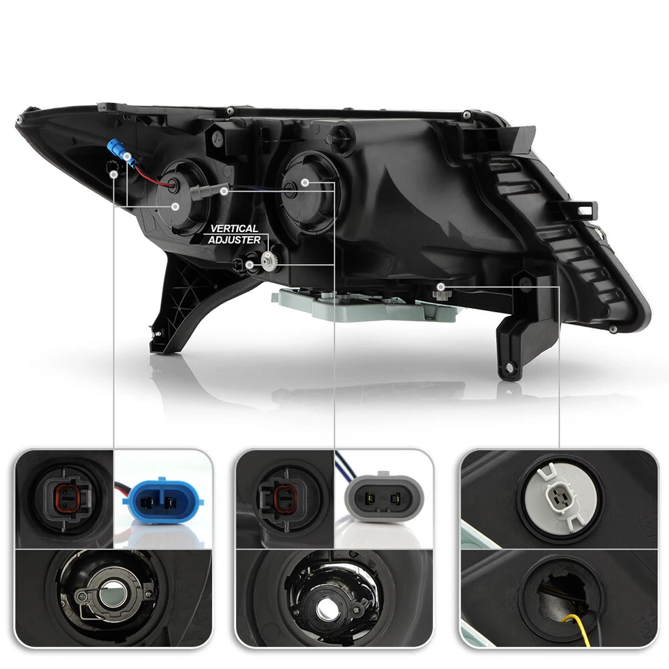 For 2013-2016 Nissan Pathfinder Black LED Switchback Signal Projector Headlights - Image 4 of 4