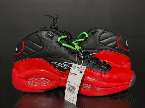 Men's Size 11 Reebok Question Mid Street Sleigh Red Black 76ers G57551 - Picture 7 of 9
