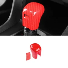 Central Console Gear Shift Knob Head For Honda Civic 10th 16-21 Red Carbon Fiber