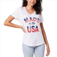 GENERAL STANDARD WOMEN'S MADE IN THE USA GRAPHIC T-SHIRT(WHITE X-LARGE)NWT