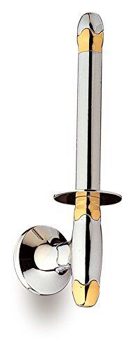 Filigrana Polished chrome and gold Upright toilet paper holder without lid. - Picture 1 of 2