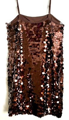 brown sequins dress Veronica Sequin Midi Dress / Chocolate | MESHKI