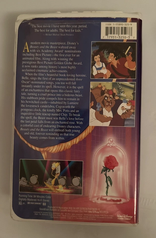 RARE VINTAGE Beauty and Beast VHS Black Diamond Signature Movie Walt Disney - Image 3 of 4