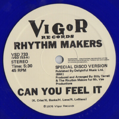 RHYTHM MAKERS '' CAN YOU FEEL IT '' /   ZONE   NEW 12 DANCE DISCO SOUL BOOGIE