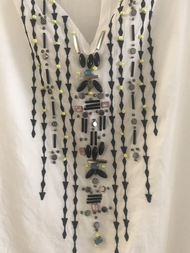 Top Nanette Lepore nuovo bianco con perline TG M - Foto 2 di 12