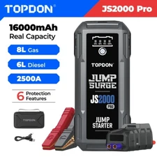 ⭐TOPDON JS2000PRO Jump Starter 2500A Car Battery Jumper Portable Power Bank