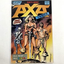 AXA #1 Ken Pierce Inc Vintage April 1987 Eclipse Comics Book First Bag & Board