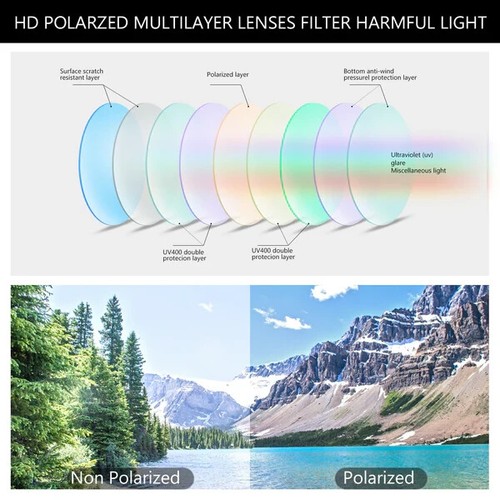 Photochrome Herren-Sonnenbrille polarisiert Fahren Metallgestell UVA UVB UV400 schwarz - Bild 4 von 12