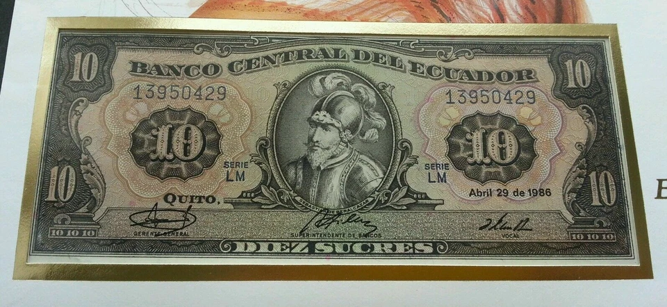 [SJ] Ecuador Relocation Of The Child Cuenca 1985 FDC Costume (banknote cover) - Image 2 of 4