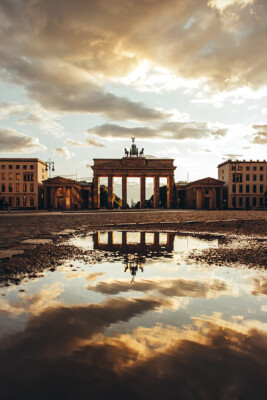 Brandenburg Gate Berlin on Rainy Day Art Wall Decor - POSTER 20x30