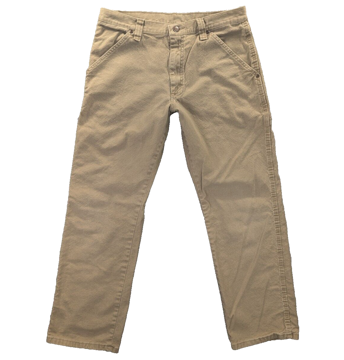 Wrangler Carpenter Pants 32x30 Men's Beige Straight Light Stretch Cotton Canvas