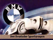 Vintage BMW poster ad reproduction metal sign auto garage decor