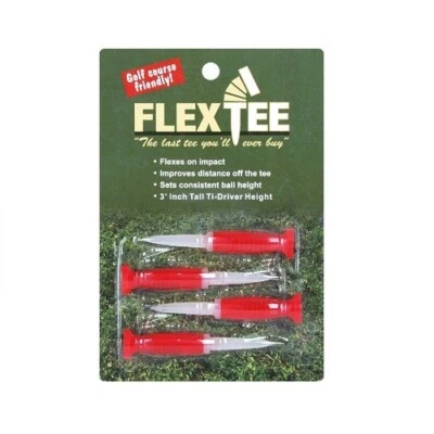 PRIDE GOLF TEE FlexTee Flexible Golf Tees (4 Pack) -3" Golf Tees that are virtually unbreakable