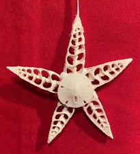 Sand Dollar,Seashells,Star,Seashore,Beach,Christmas,Ornament,Vintage