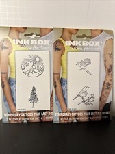  2 Packs Inkbox Temporary Tattoos 1-2 Weeks TREE BIRDS SUN Water Resistant