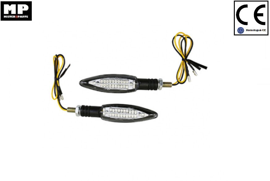 Clignotants séquentiels moto LED Sagata translucides homologués pour scooter