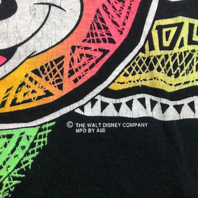 Vintage Mickey Mouse Shirt Mens Large Black Double Sided Single