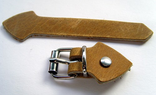 Lederriemen Set 5-teilig 16mm Braun - Mit Messing Schnallen & Nieten Zum Basteln