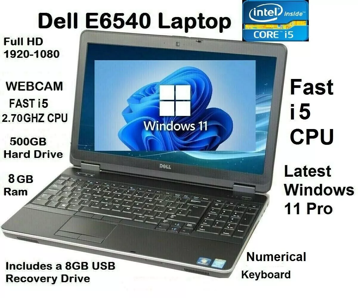 Dell E6540 Fast i5 2.6GHz 512GB SSD 8GB Laptop Office 15.6