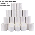 80 Rolls 4x6 Direct Thermal Shipping Labels 250/Roll For Zebra Eltron Rollo UPS