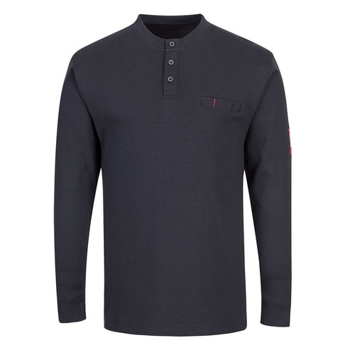 Portwest FR32 FR Antistatic Henley Moisture Wicking Fabric Long Sleeve - Picture 4 of 5