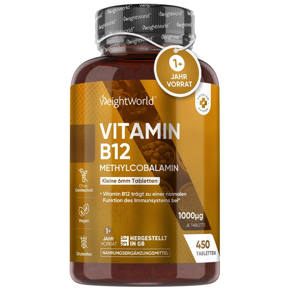 Vitamin B12 - 450 vegane Tabletten - Stoffwechsel & Immunsystem - Erschöpfung
