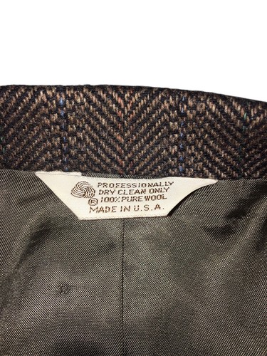 Mens Elbow Patch Tweed Multicolored Wool Sport Coat Blazer jacket 44R - Picture 10 of 14