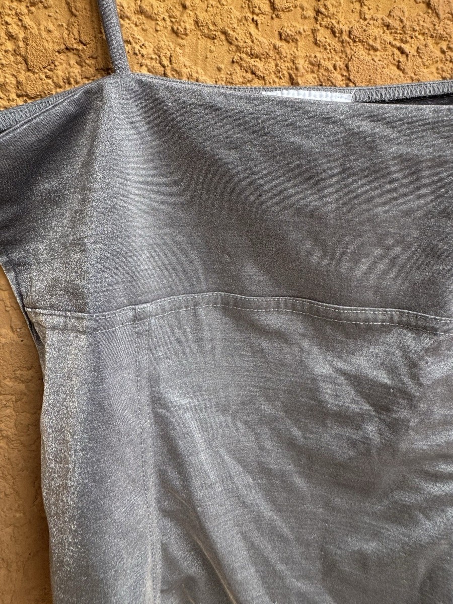 Vintage 80s 90s Wild Horse Clothing Co. Silver Disco  Spaghetti Strap Cami S View 2