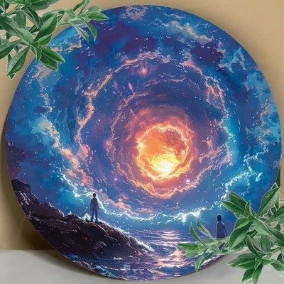 Magic Portal Fantasy Door Blue Gold Wall Art