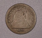 1875-P "Liberty Seated" SILVER Quarter-Dollar, Good