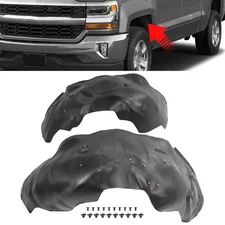 Front Driver & Passenger Side Inner Fender Liners For 07-13 Chevy Silverado 1500