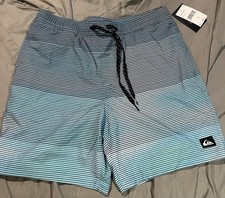 Quiksilver Men s Board Shorts Lined Size Medium Blue Stripe NWT