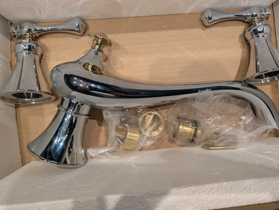 Grifo de baño de alto flujo con montaje en cubierta KOHLER K-T16119-4A-CB Revival Foto 4 de 4