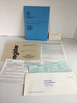 Vintage 1976 FCC Rules and Regulations Part 95 Citizens Radio Service booklet