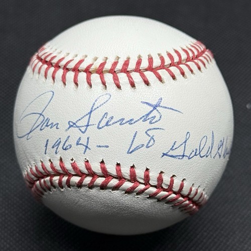 Ron Santo 1964-68 Gold Glove Signed Baseball JSA LOA Chicago Cubs HOF
