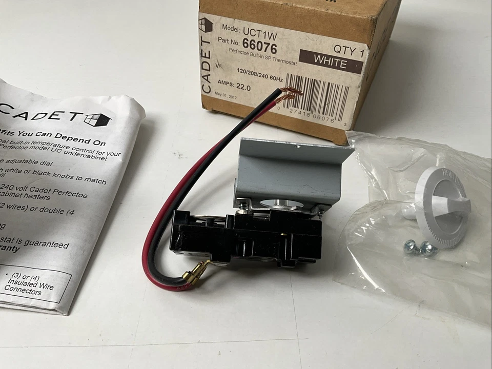 Termostato de montaje en campo de doble polo CADET UCT1W para calentadores Perfectoe Foto 3 de 4