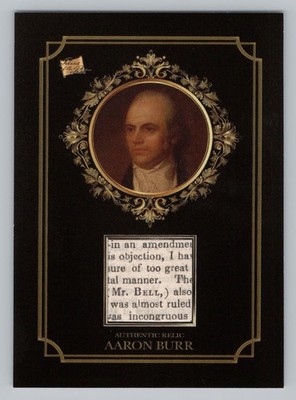 Pieces Of The Past 2024. Aaron Burr Relic Card #R-AB. Super Products Inc.