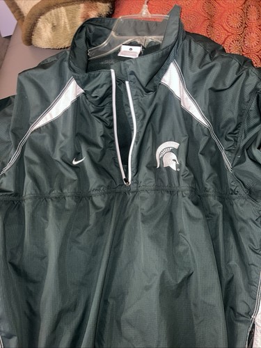 NIKE MICHIGAN STATE SPARTANS Mens Pullover Jacket Windbreaker Large Nice - Picture 13 of 15