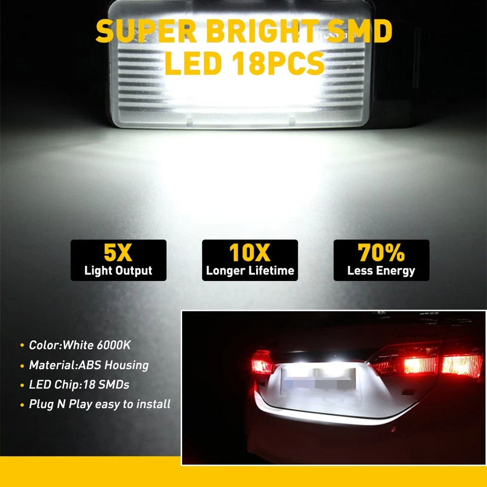 Kit completo de luces LED para matrícula para Infiniti G25 G35 G37 Q60 18-SMD xenón blanco Foto 4 de 4