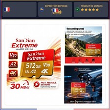 Carte Micro SD Haute Vitesse Classe 10 A2 pour Téléphone Appareil Photo PC
