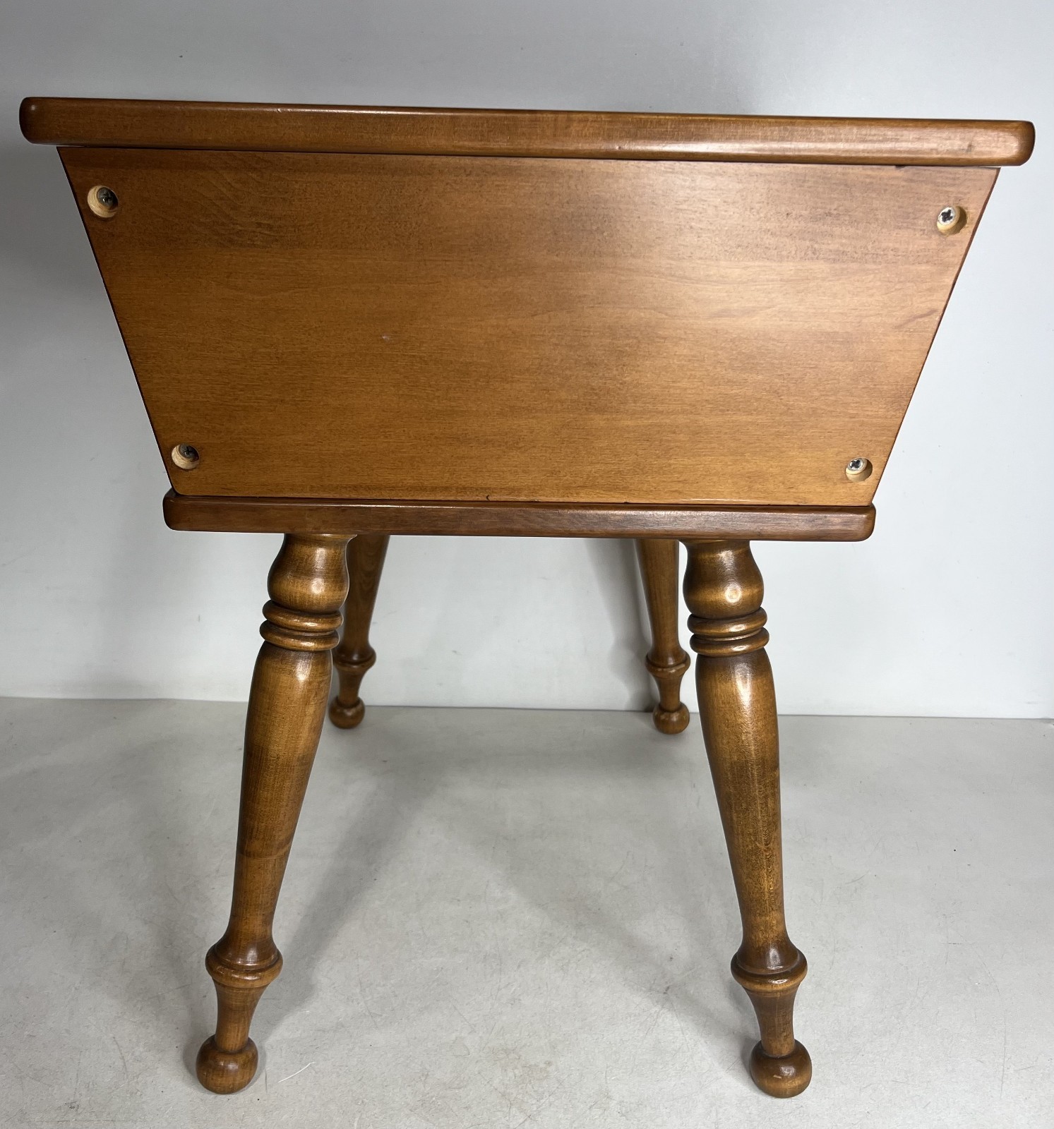 Vintage Ethan Allen Early American Solid Maple Lift Top Sewing Table Dough Box