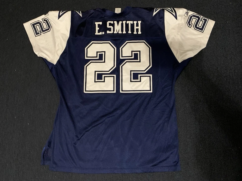 Camiseta rara Emmitt Smith Dallas Cowboys Reebok On Field autêntica tamanho 56 nova sem etiquetas - Imagem 2 de 4