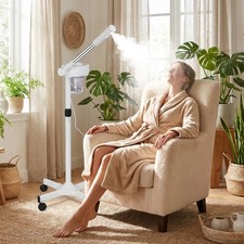 Ionic Ozone Facial Steamer for Esthetician Upgraded Adjustable Arm Rolling Stand