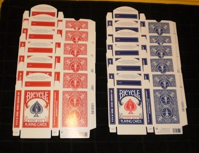 12 Bicycle Playing Card Boxes - Rider 808 Red & Blue Design Poker Size ...