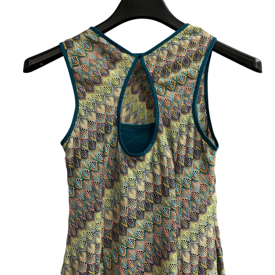 Vestido Donna Morgan Mujer 2 Crochet Tejido Abierto Forrado Midi Boho Hippie Costero Foto 2 de 4