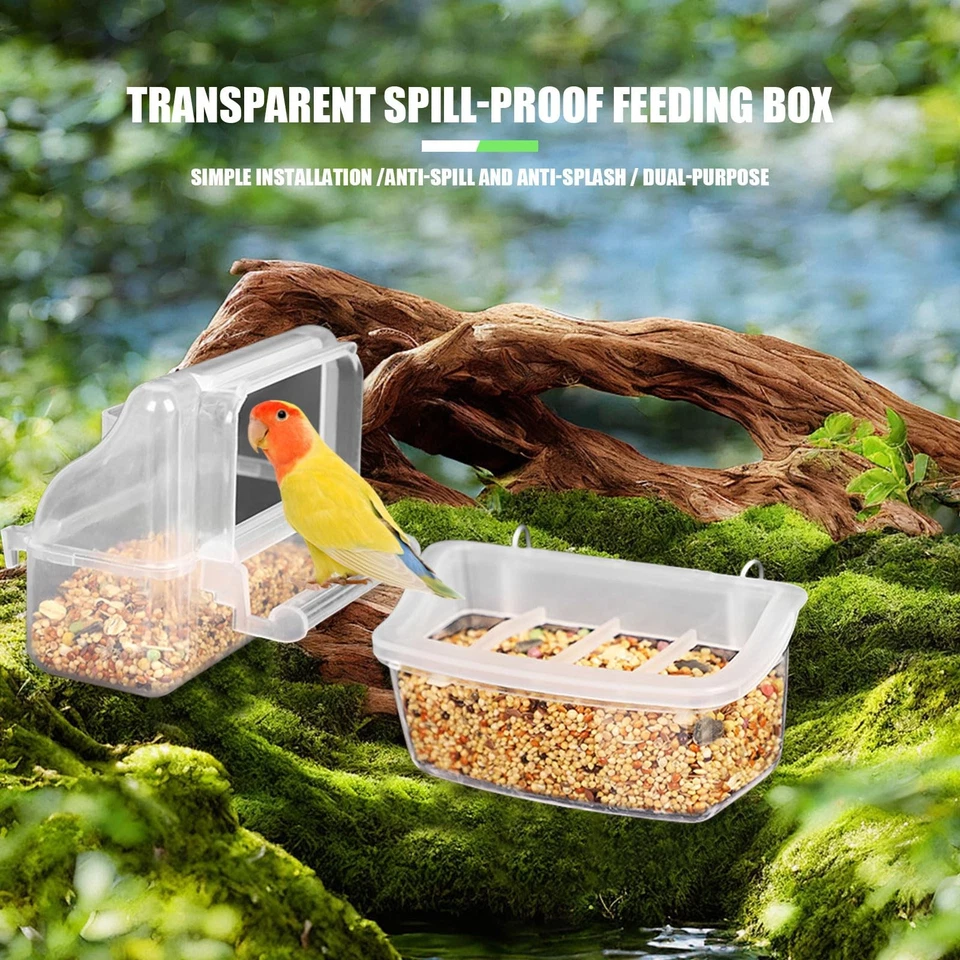 Vogelkäfig-Futterstation 2 Stück Kunststoff Vogelfutterschale Vogelkäfig Futt... - Bild 3 von 4