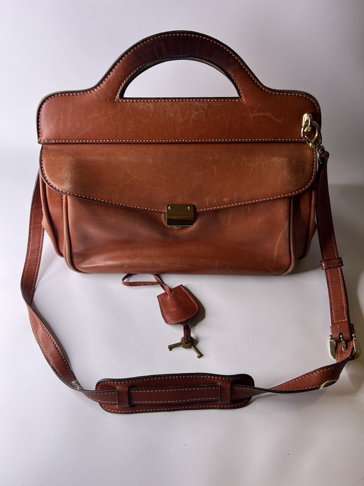 Rare Vintage Mark Cross Leather Handbag - Pre-Owned, USPS Shipped