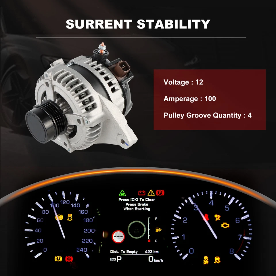 Aluminum Alternator For 2010-2011 Toyota Camry Base LE SE XLE 2.5L 94168 11519 Foto 4 de 4