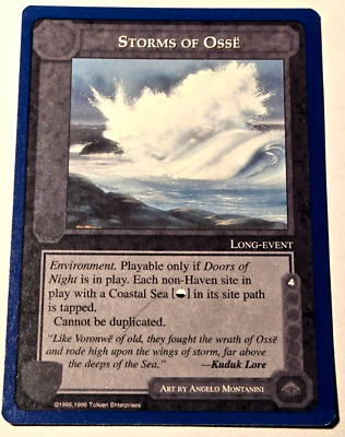 1x Storms of Osse Middle Earth MECCG CCG EX Rare (Unimited Edition ) + Fast Ship
